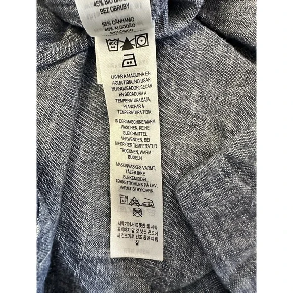 Patagonia Men's Large Blue Collared Full Button Front Pockets HEMP/COTTON Top - Picture 9 of 11